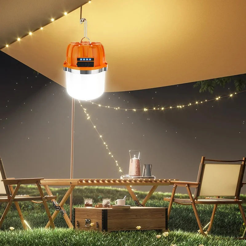 HOMEFISH Camp Lamp, Outdoor Tent Light, Portable Lantern, Multifunctional Emergency Light, Battery Powered (Without Batteries )