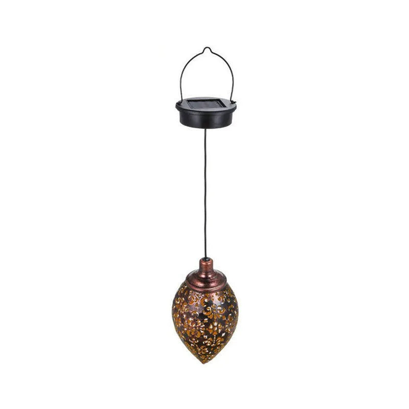Water Drop Shaped Outdoor Solar Projection Light Waterproof Hollowed-out Design for Garden Patio Stair  Landscape Balcony