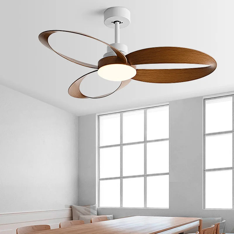 42/52 Inch Ceiling Fan Light Retro Industrial Wooden Ventilation Fan 3-leaf Remote Control Homes Hotels Offices Ventilation