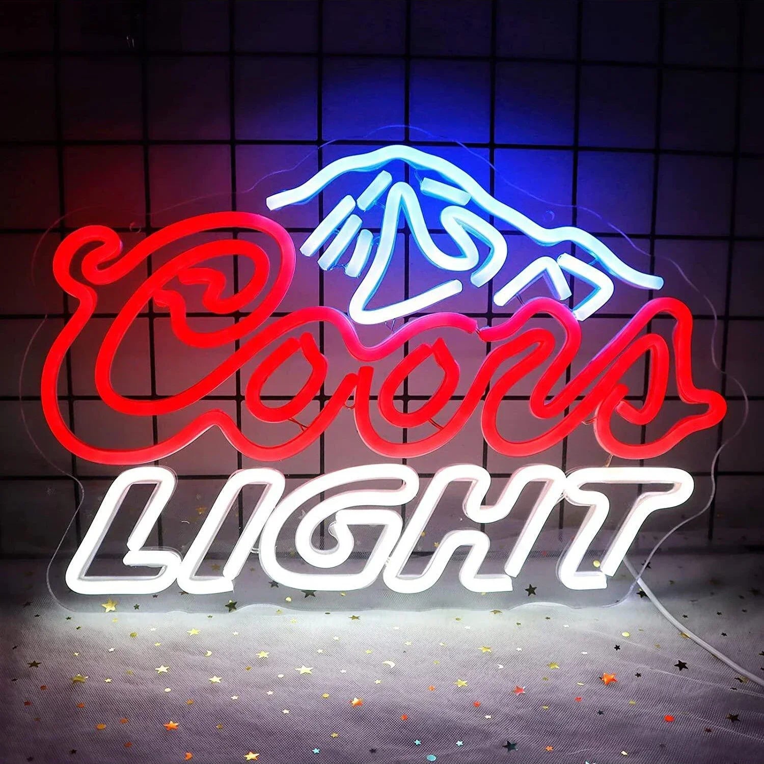 Coors Light Beer Neon Sign with Mountain Logo Design for Home Bar Man Cave Game Room Wall Decor Vibrant Lighting Unique Gift