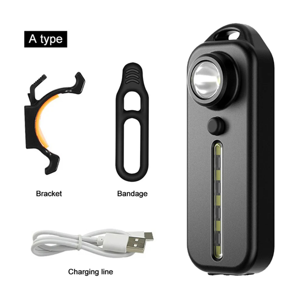 LED Red Blue Caution Emergency Light with Clip USB Rechargeable Shoulder Flashing Warning Safety Torch Bike Tail Lamp