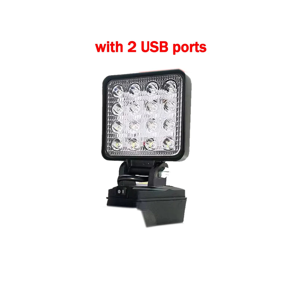 Led Light Portable Spotlight Cordless Outdoor Work Fishing Handheld Emergency ToolLight Fit Makita/Dewalt/Milwaukee 18V Battery
