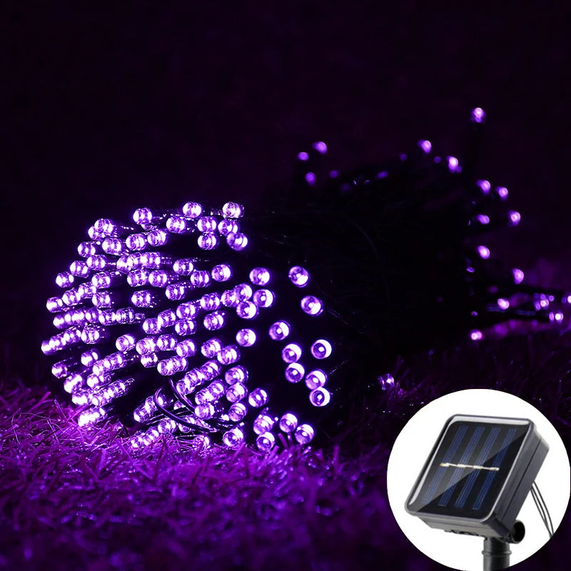 Solar String Light Fairy Outdoor Garden Waterproof Lamp 2025 Christmas Garland Xmas Holiday Party Home Halloween Decoration