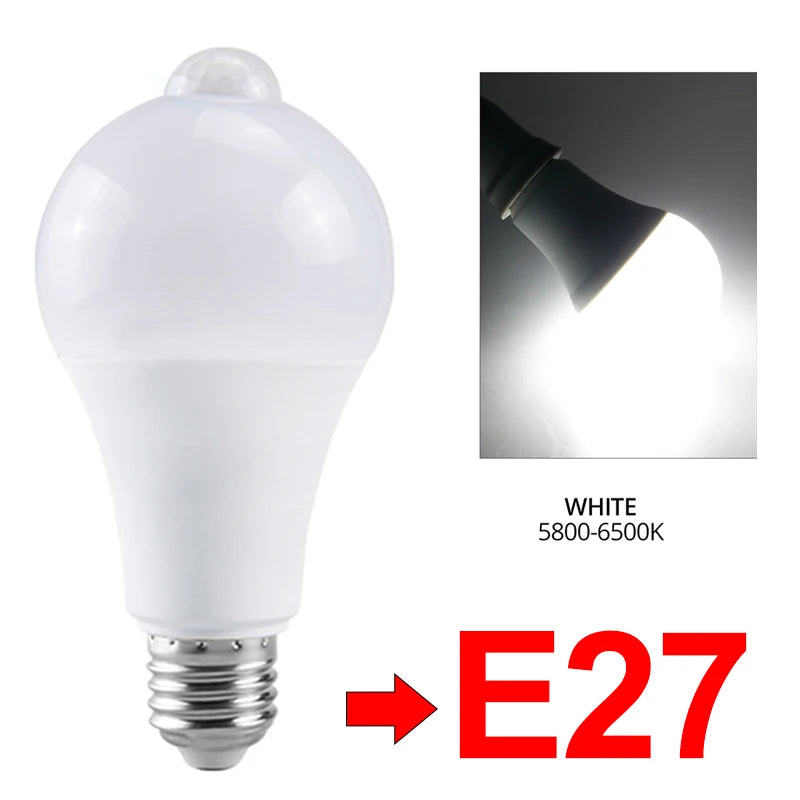 Motion Sensor LED Bulb E27 LED Lamp B22 PIR Sensor Light Bulbs Auto ON/OFF Night Light For Porch Stairs Garage Security Lights