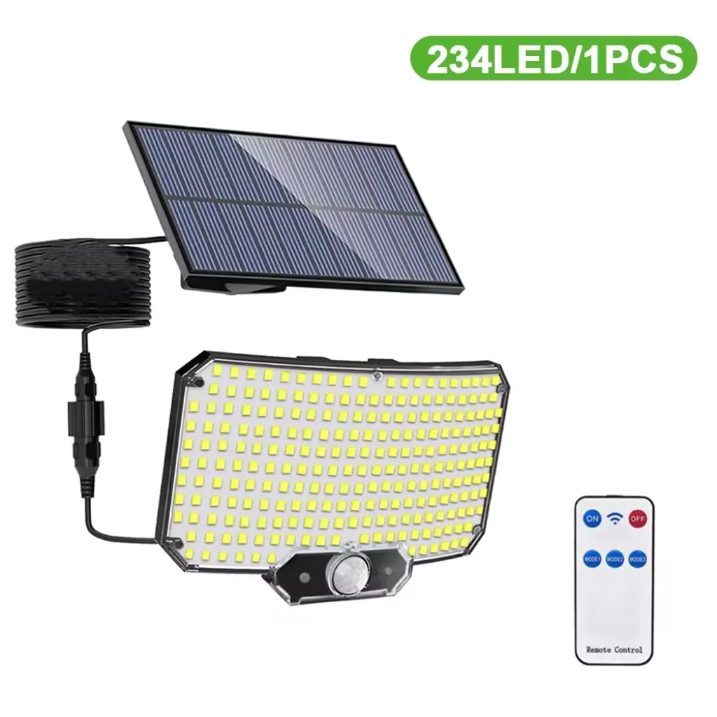 HOMEFISH 234LED Solar Security Lights Outdoor Motion Sensor 3 Modes Waterproof Split Solar Flood Wall Light for Garden Garage
