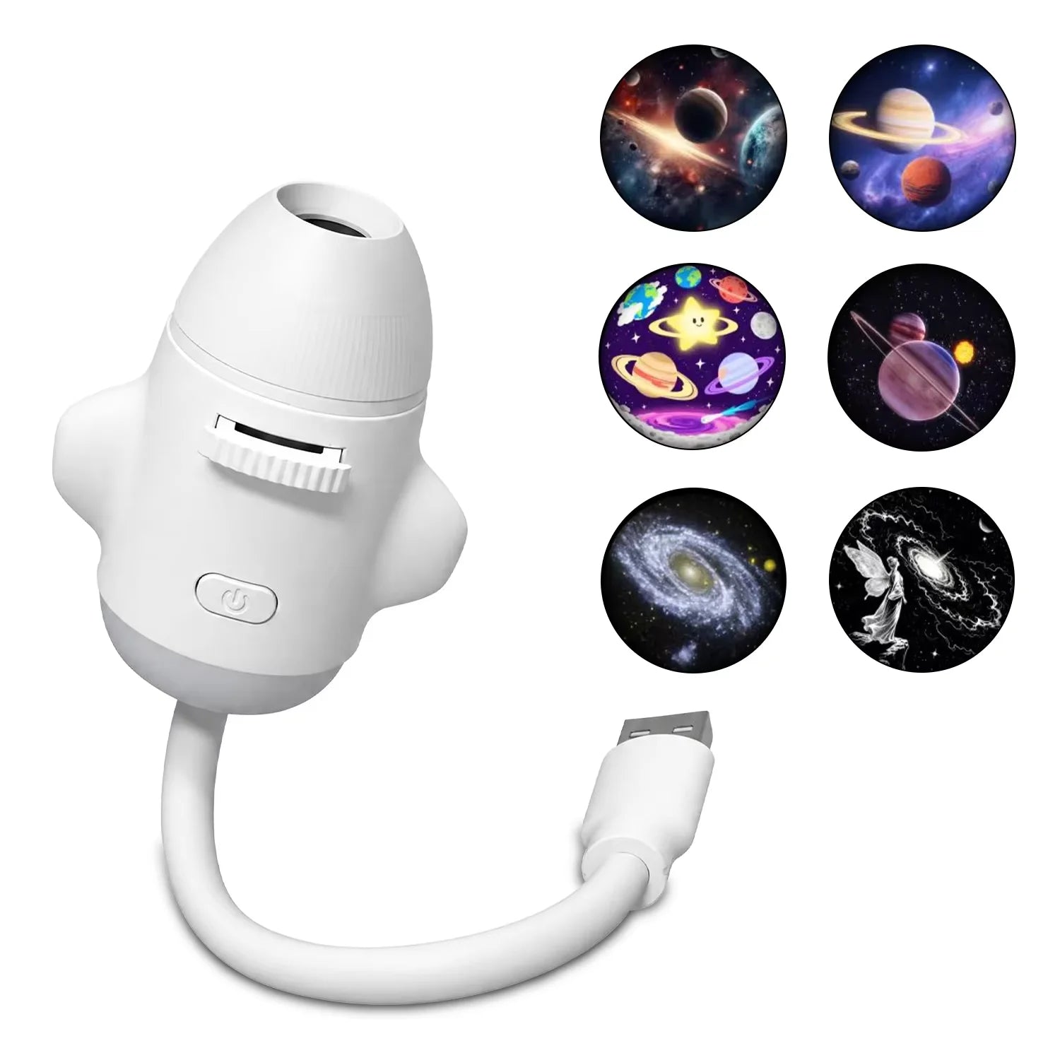 2 In 1 Usb Mini Galaxy Star Projector Night Light 12 Films Starry Sky Ambient Light For Car Home Decoration For Adults And Kids