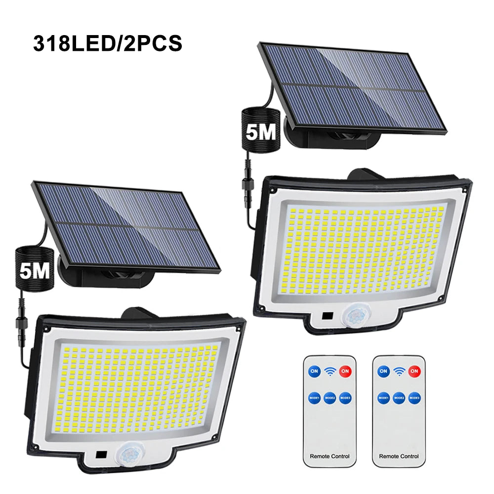 348LED Solar Lamp Outdoor Security Light with Motion Sensor Waterproof 126/328LED Powerful Spotlight Solar for Garden Garage