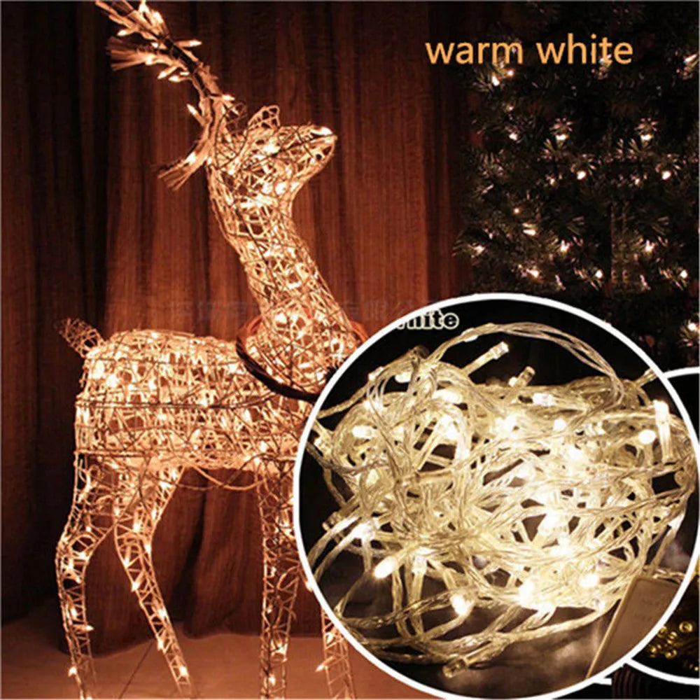 5m 10m 20m 30m 50m 100m Christmas Wedding Party Home Fairy Decorative Lights Lamp Waterproof Twinkle EU Plug In String Lights