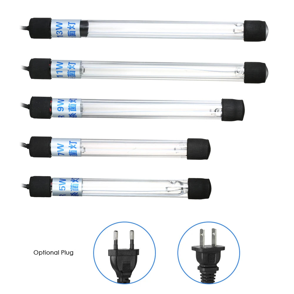 UV Light 13W Sterilization Lamp Submersible Ultraviolet Sterilizer Water Disinfection for Aquarium Fish Tank Pond AC220-240V