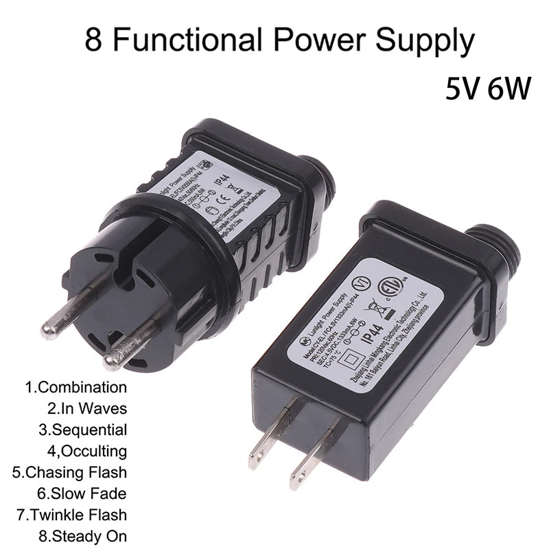 EU/US/UK Plug 8 Functional SELV LED Lamp Driver Switch Adapter IP44 Waterproof Laser Lighting Europe Power Supply 5V/24V/31V 6W