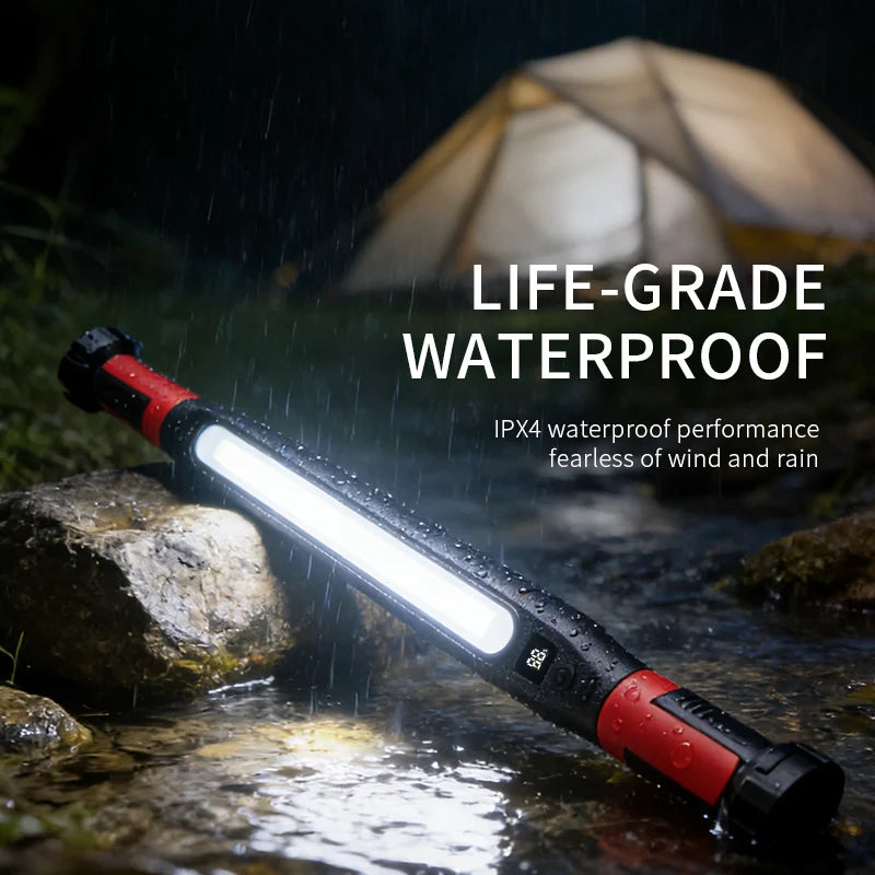 2026 NEW 10000Lumens Rechargeable LED Work Light with Power for Car Emergency Repair, Powerful Magnetic Flashlight with Hooks
