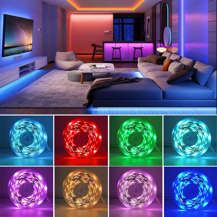 RGB Led Strip Lights with Music Sync, APP Control Led Tape Lights for Bedroom Room Party Decor TV Backlight