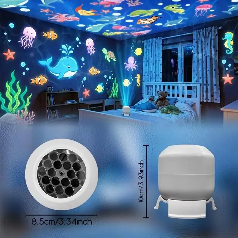 LED Starry Ocean Projector Light, Ocean Rotating Dynamic Projection Night Light, USB Plug-in Ambient Lamp, Decorative Lighting