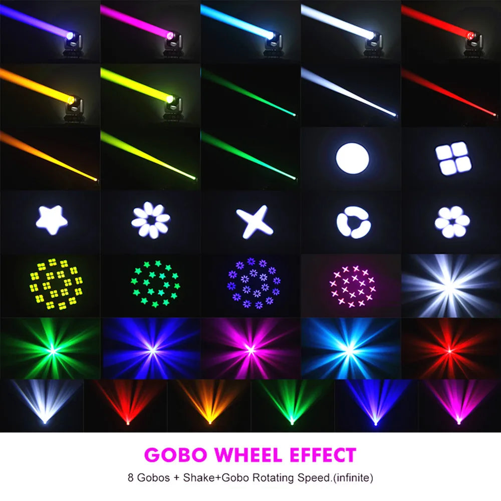 4PCS/DJ Lights Mini LED Moving Head 150W Beam+Spot+ 18 Rotating Prisms DMX Disco Lights Stage Effect Light Disco DJ Bar Lights