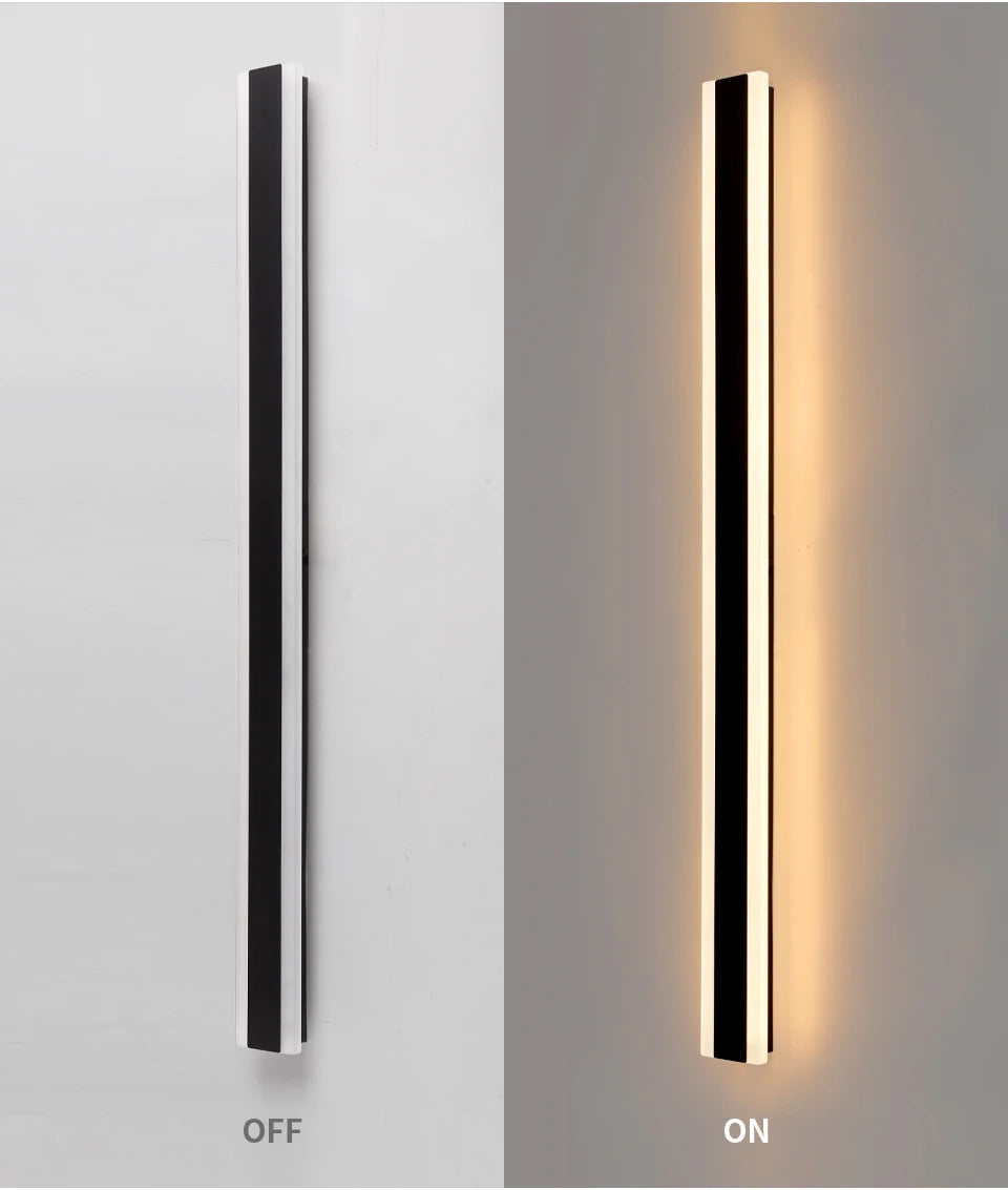 Outdoor Garage Porch Lighting LED Long Wall Sconces Brightness Garden Lamp Black Gold White Gray 85v 265v Villa Sconce Luminaire
