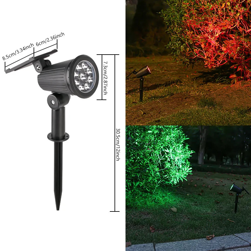 9 LED Solar Spotlights – IP65 Waterproof Outdoor RGB Solar Landscape Lights with Adjustable Brightness for Garden, Yard & Palm