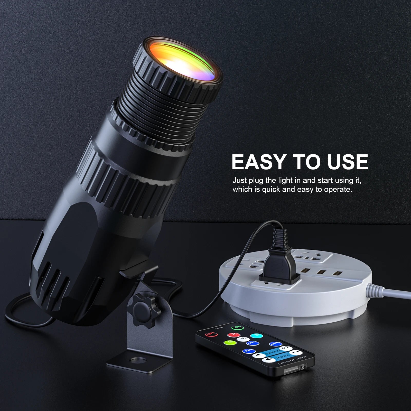U'King 4Pcs 10W LED Mini Spotlights With Remote Manual Focus RGBW Pinspot Stage Light For DJ Disco Bar Club Show Wedding Party