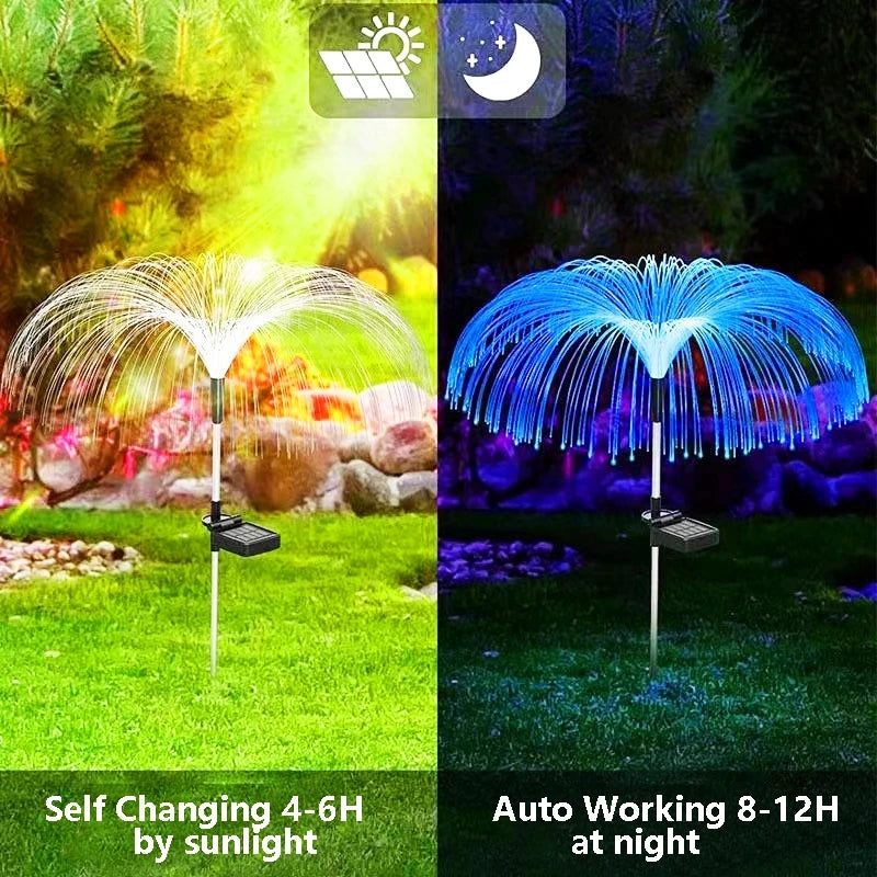 Solar Jellyfish Lamps Outdoor Garden Pathway Lights Waterproof Lawn Lights Solar Power Yard Walkway Patio Decor