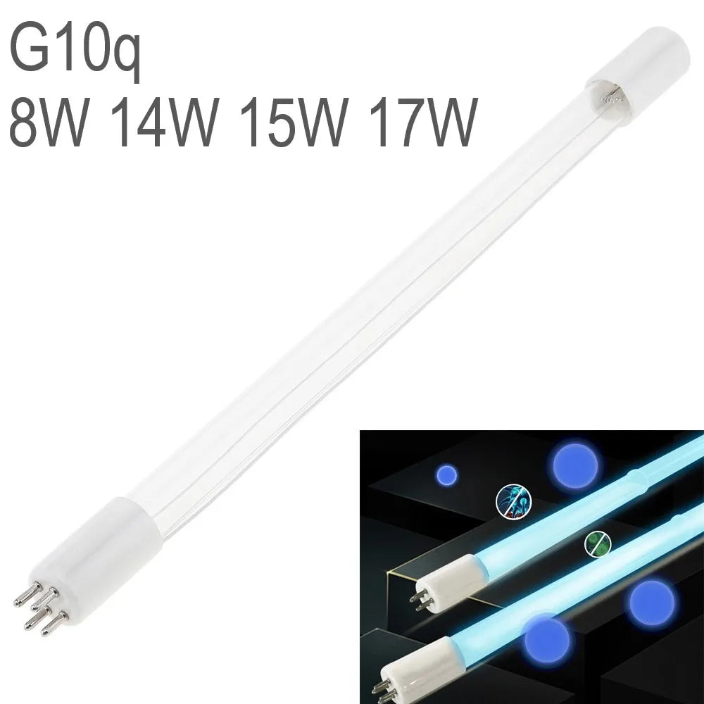 G10q 8W 14W 15W 17W 41V UV Lamp Light with Straight Pipe Type and Single Ended 4 Needle for Air Equipment