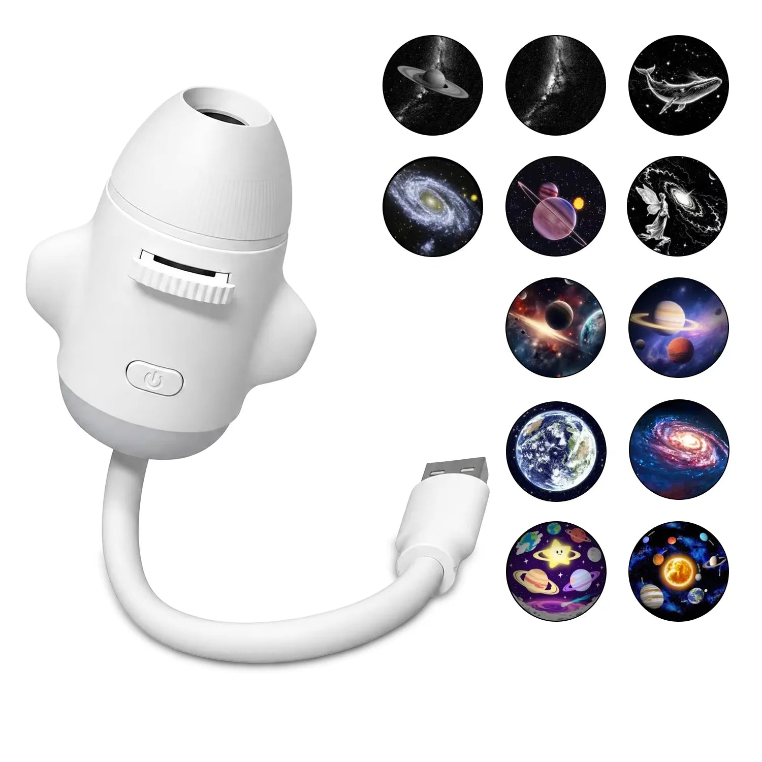 2 In 1 Usb Mini Galaxy Star Projector Night Light 12 Films Starry Sky Ambient Light For Car Home Decoration For Adults And Kids