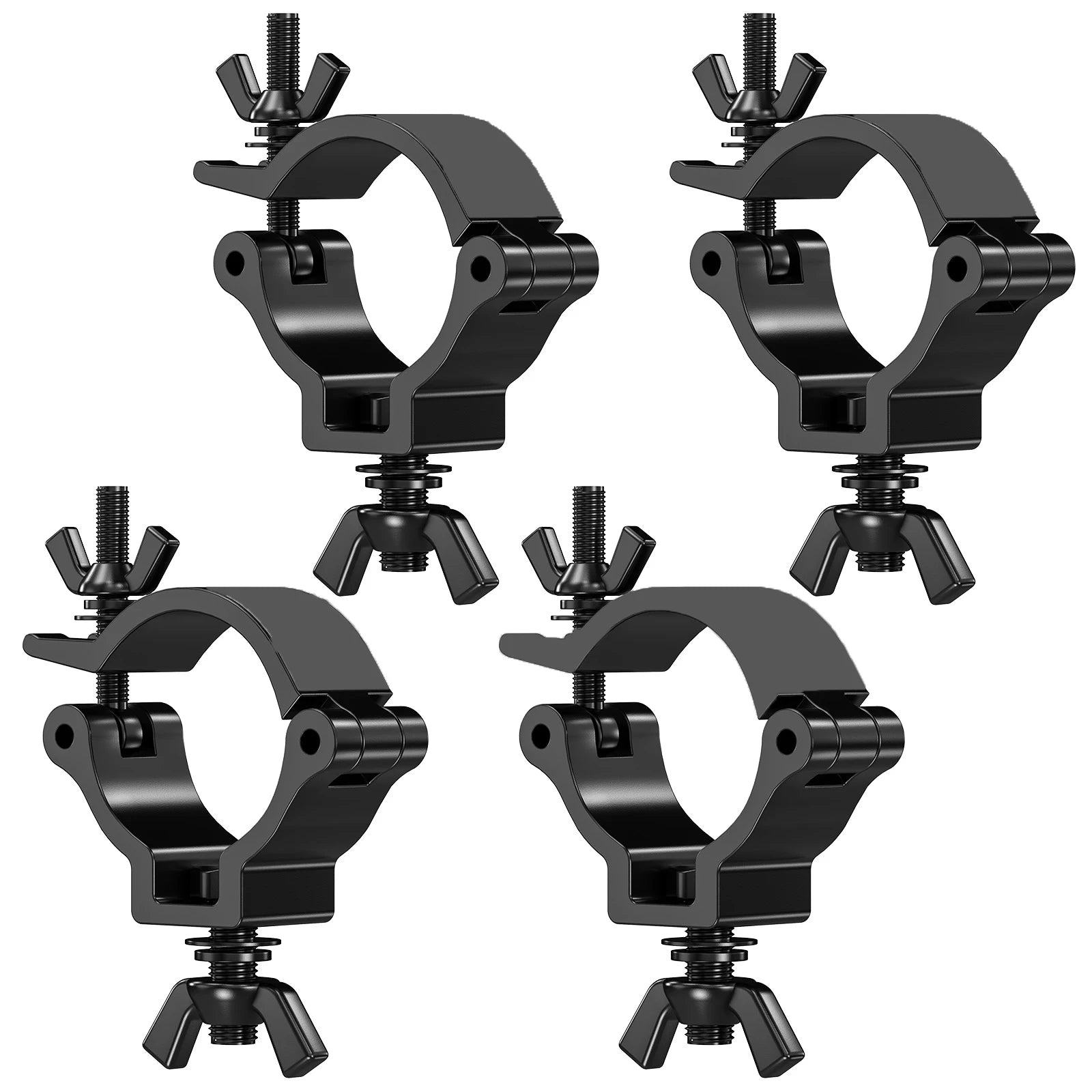 Fieryzeal 4PCS 48-52mm 100kg Alumimun Alloy Hook Stage Lights Clamp Heavy Duty Hooks Theatre Lighting Kit Hanger Truss Bracket