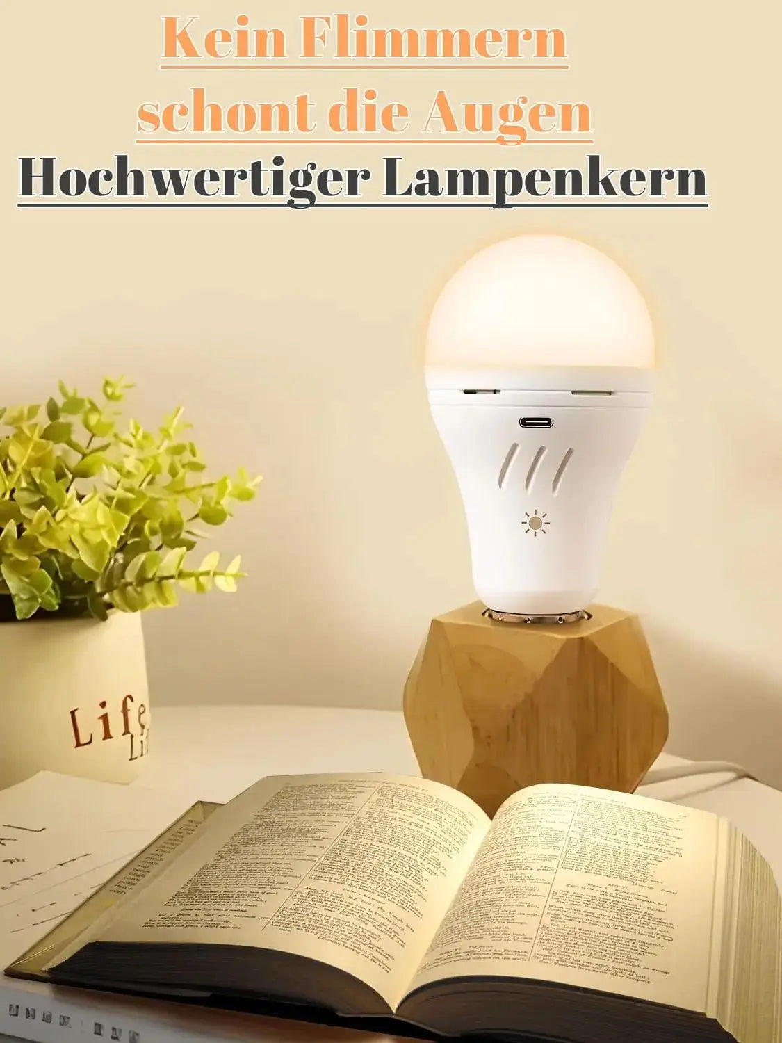 Rechargeable Emergency Light Bulb E27 Base - USB/220V Dual Charging Backup Emergency Light for Home or Outdoor