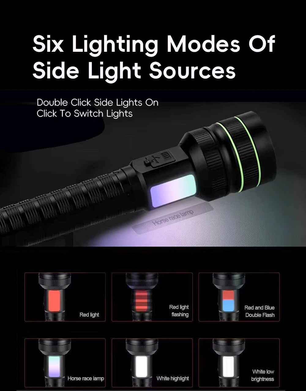 High Power Strong Light LED Flashlight Super Bright Long Range Tactical Torch Powerful USB Rechargeable Lantern Fishing Outdoor
