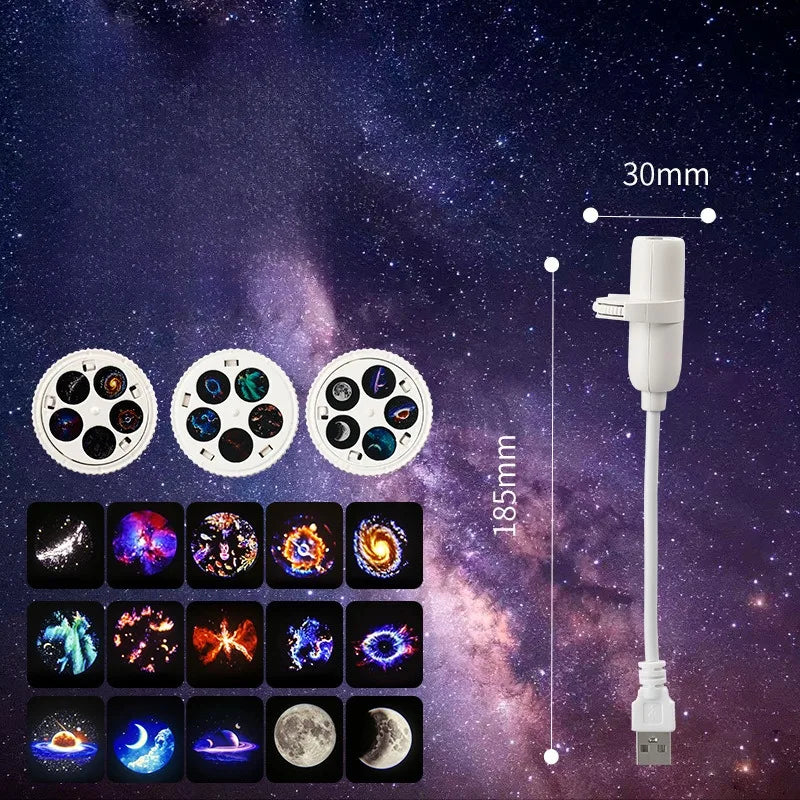 Star Projector Night Light USB Plug in 360° Rotating Starry Sky Projection Lamp For Kids Bedroom Party Gift Room Decor