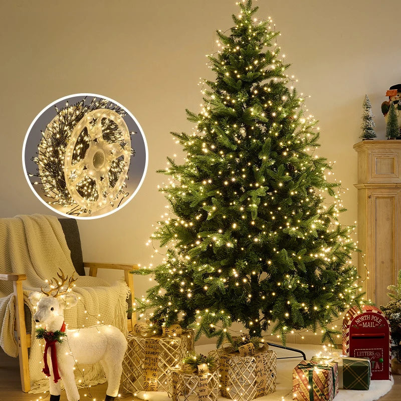 10M100LED String Lights Green Wire Fairy Lights Warm White Garland for Outdoor Home Christmas Wedding Party Garden Decoration