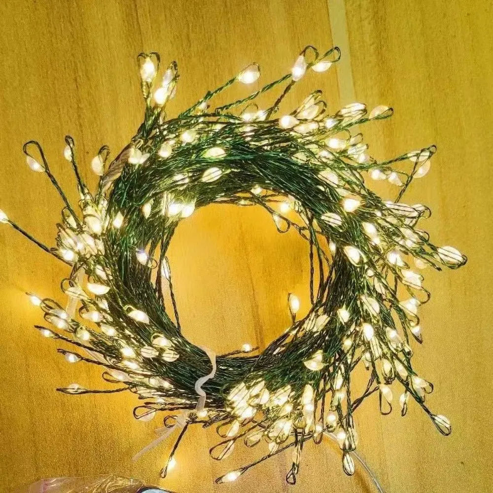 USB dark green LED firecracker light with 8 flashing modes for decorating Christmas trees, ceilings bedrooms, windows