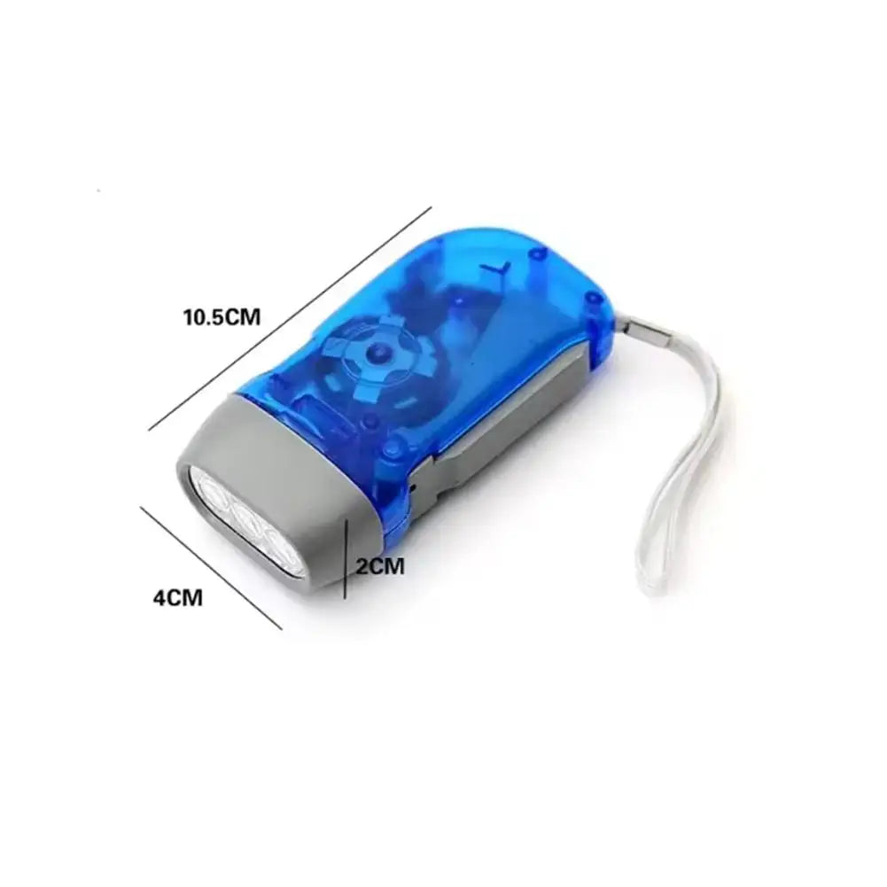 LED Hand Pressing Dynamo Crank Power Wind Up Flashlight Emergency LED Flashlight Flashlight Power Bank Outdoor Home Supplies