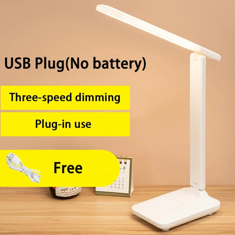 Folding Table Lamp USB Touch Dimmable Night Light Student Dormitory Reading Eye Protection Bedroom LED USB Direct Desk Lamp