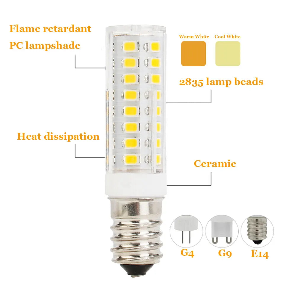 E14 LED Corn Bulb 7W 9W 12W 15W 18W, 220-240V 2835 SMD, 360° Beam Angle, Bright Mini Light for Halogen Chandelier Replacement
