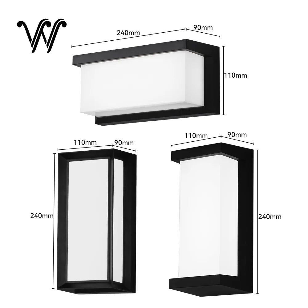 IP65 Waterproof Outdoor LED Wall Lamp 24W AC85-265V Exterior Wall Lighting Plastic Lamp Body Warm White Porch Light Garden Light