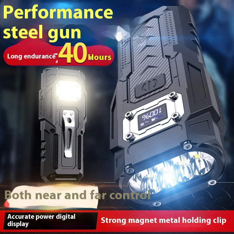 Super Bright 303M Beam Distance Built-in Battery Portable Work Light High-Powerful Type-C Rechargeable Flashlight