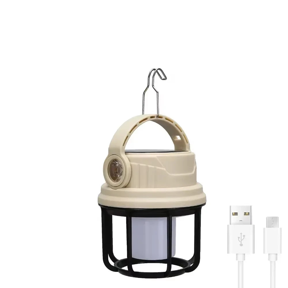 HOMEFISH Camp Lamp, Outdoor Tent Light, Portable Lantern, Multifunctional Emergency Light, Battery Powered (Without Batteries )