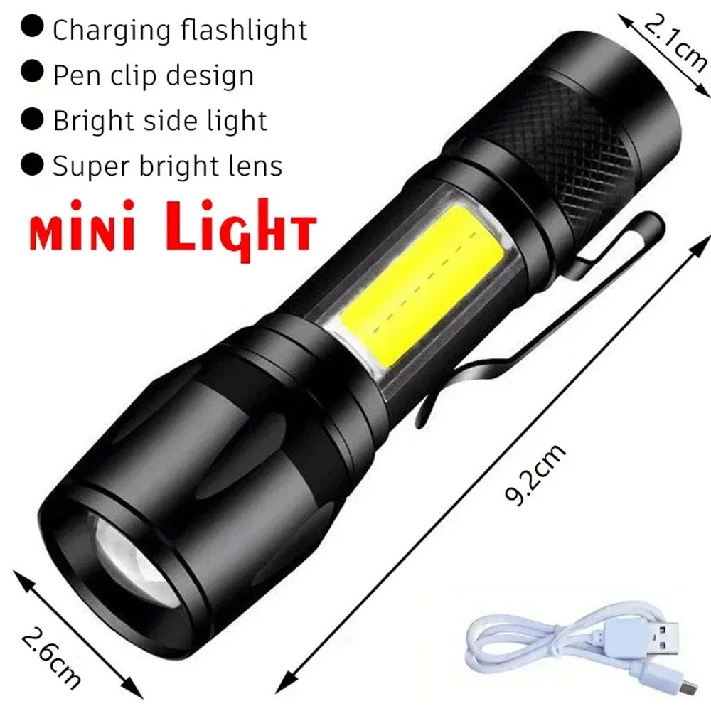 High Strong Power Led Flashlights Tactical Flash Light Torch Ultra Bright Lamp USB Charging Camping Fishing Defensa Zoom Lantern