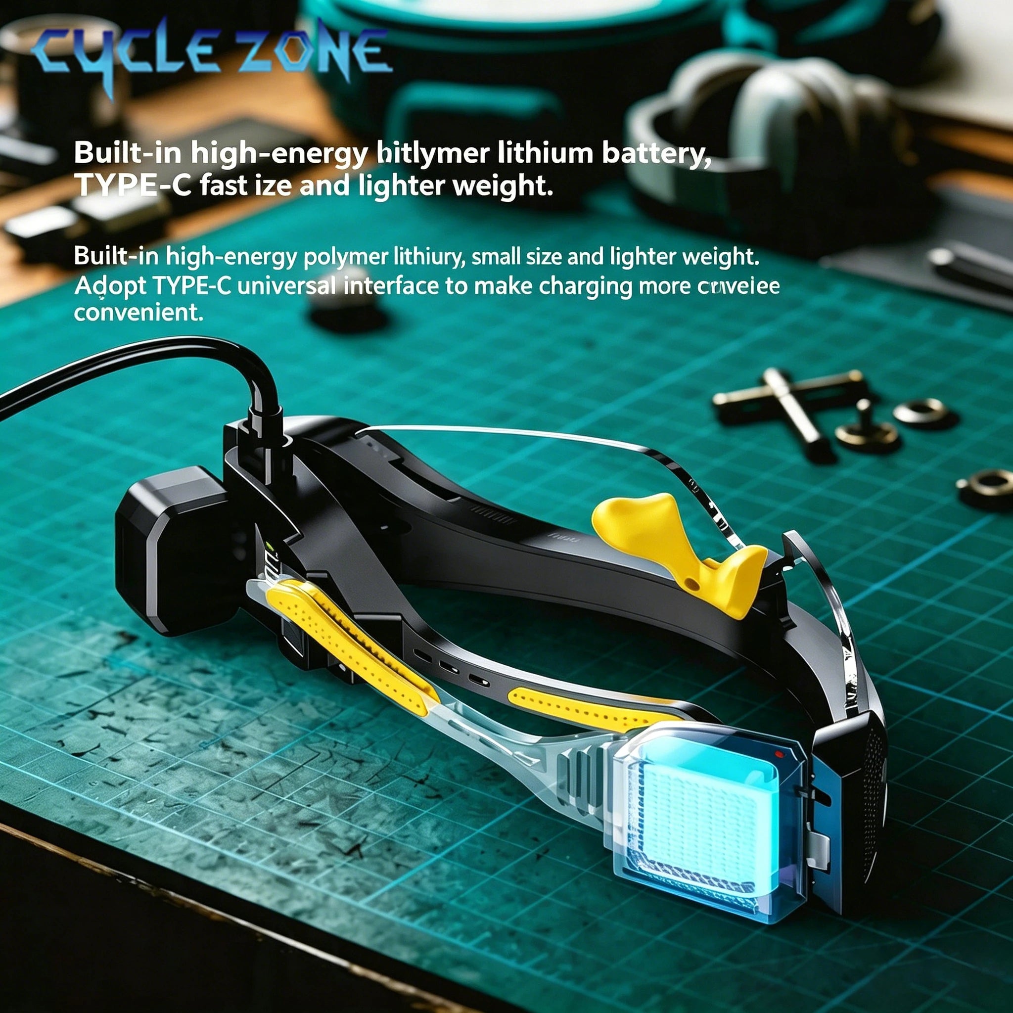 Multi Function 2 in 1 Glasses Goggle Light TYPE-C Rechargeable Headlamp Wave Sensor Head Flashlight Work Repair Emergency Lamp