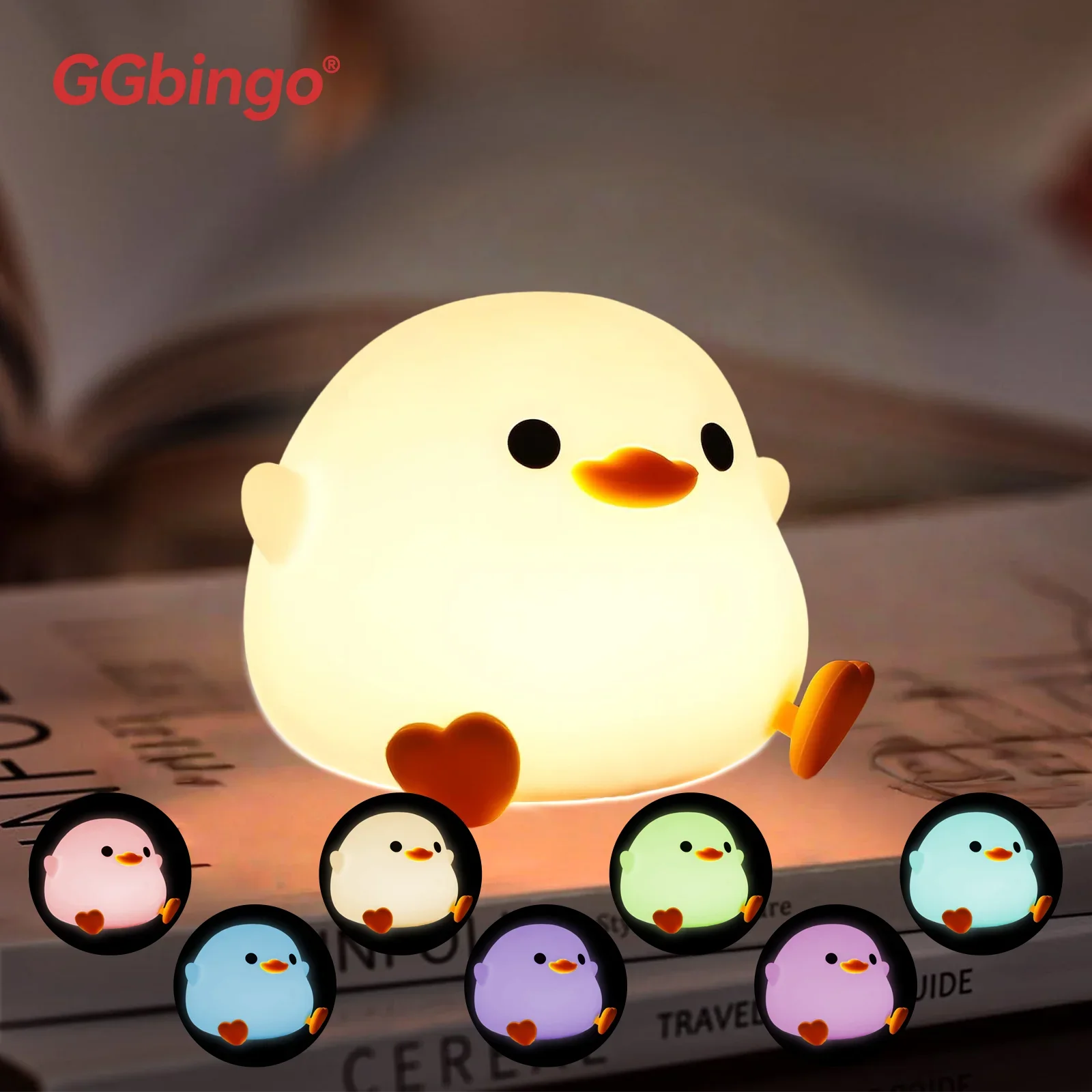 GGbingo Portable Silicone Pat Night Light 3 Brightness Modes ABS Material Rechargeable 1200mAh Battery for Home Travel Bedroom