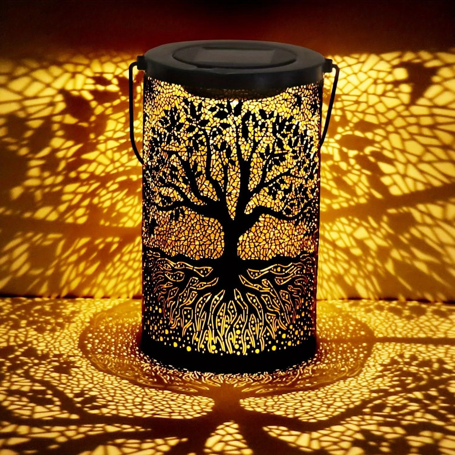 1 PC Iron Lantern Solar Lamp Outdoor Decorative Lighting Pathway Solar-powered Light Garden
