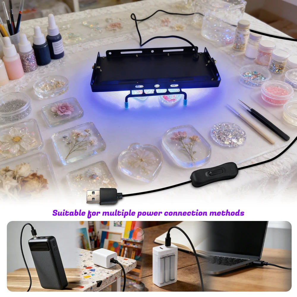 50 LED UV Resin Curing Lamp | Fast Cure USB UV Light for DIY Jewelry Making and Epoxy Crafts