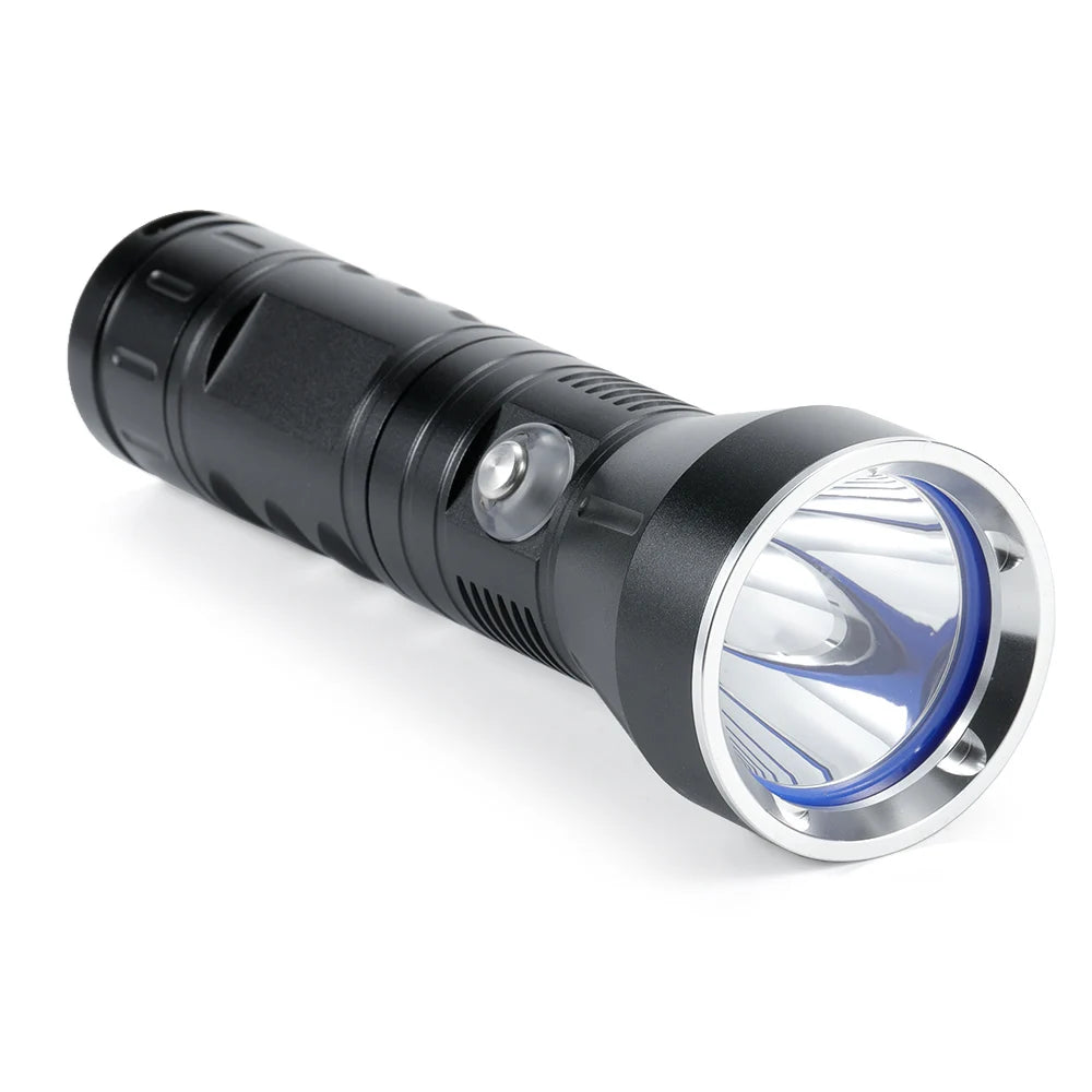 Professional 30W LED Diving Flashlight 3000lumens Tactical Underwater 100M Waterproof 26650 Deep-Sea Fish Lamp