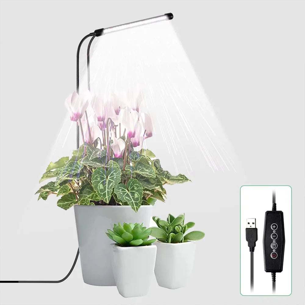 LED plant growth lamp USB full-spectrum 6000K gardening plant lamp, mini belt to control indoor flowering of cultivated plants.