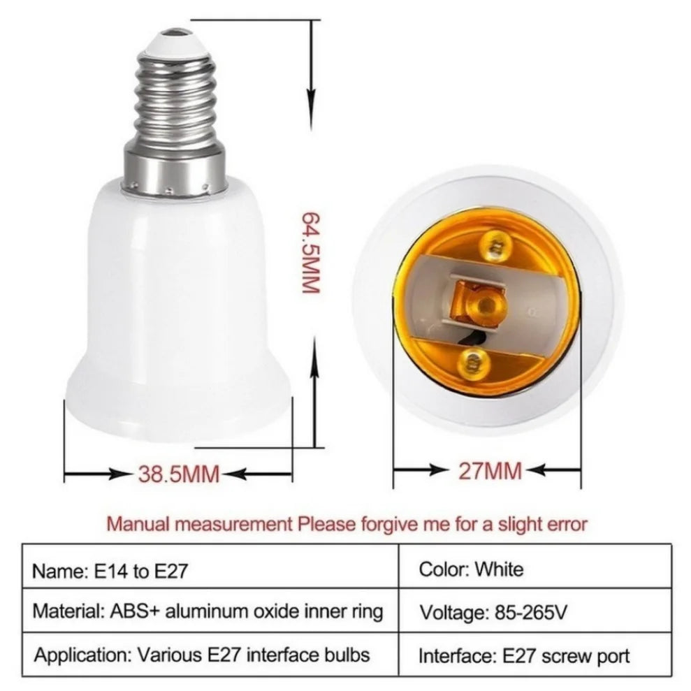 5Pcs E14 to E27 Base Screw Light Lamp Bulb Holder Adapter Lamp Holder Adaptor for Household Bulb Lamp Advanced Materials