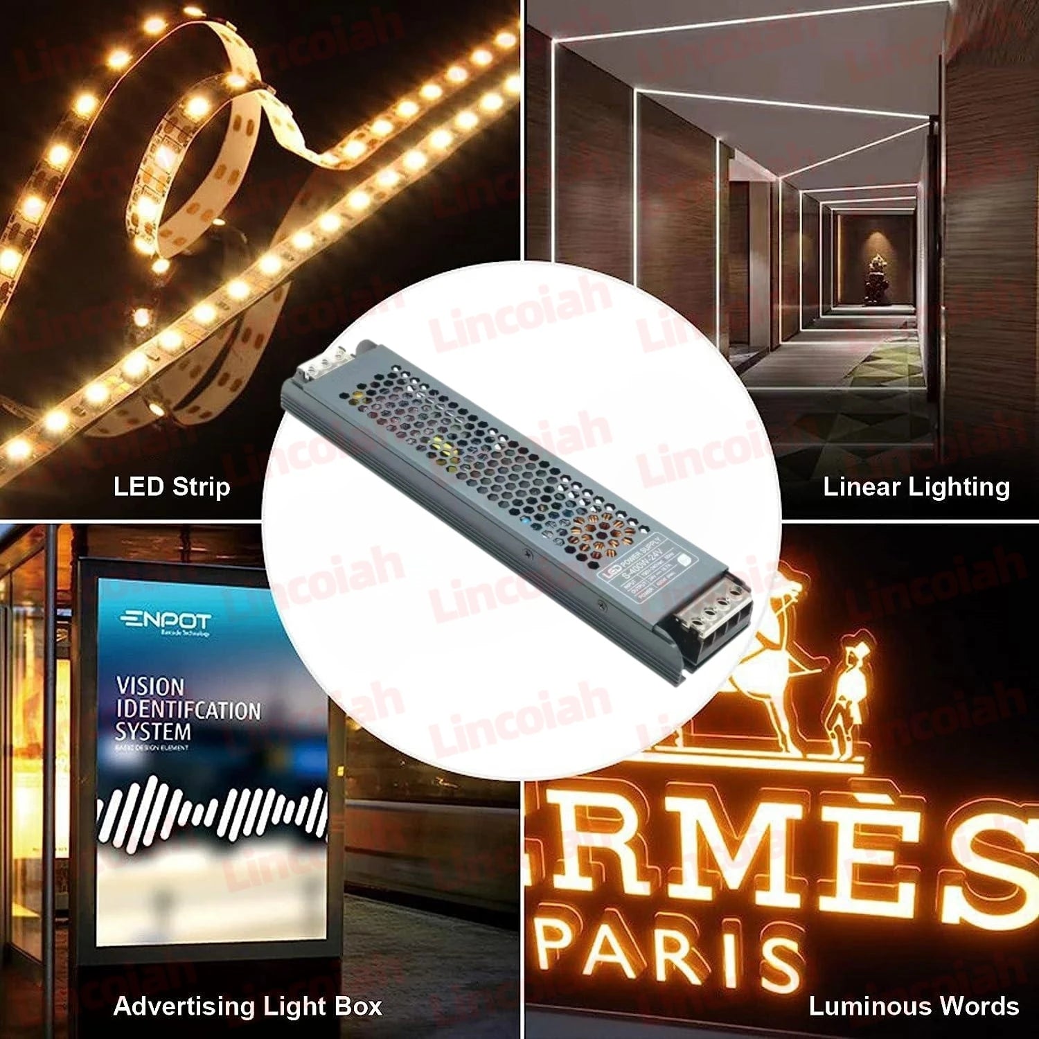 DC 12V 24V LED Power Supply AC190-240V Mute Lighting Transformers 60W 100W 200W 300W 400W LED Light Driver Power Adapter