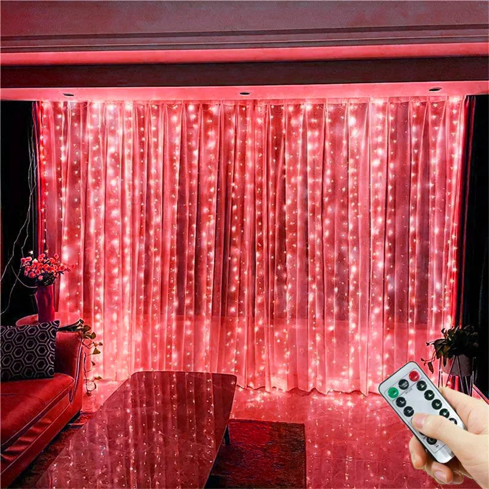 3M 6M USB LED Curtain 8 Modes Light with Remote Wedding Bedroom Living Room Ramadan Decorations EID Mubarak Valentine's Day 2026