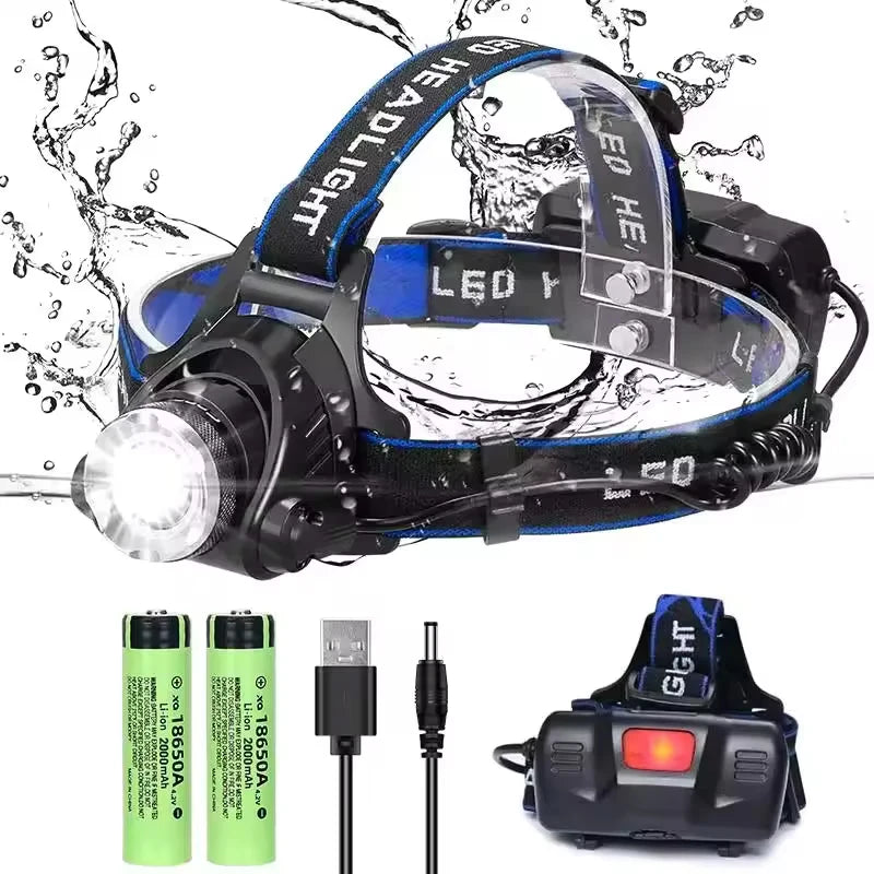 Night Hunting Spotlights Rechargeable Lamp Rechargeable Led Headlamp Super Powerful Flashlights Led Work Light Flashlight Lights