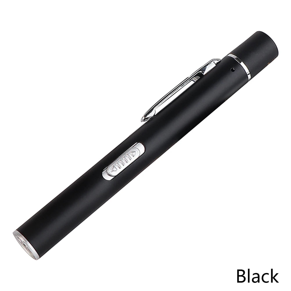 Mini Nursing Flashlight USB Rechargeable Medical Handy Pen Light LED Torch Lamp With Stainless Steel Clip Pocket Led Flashlight