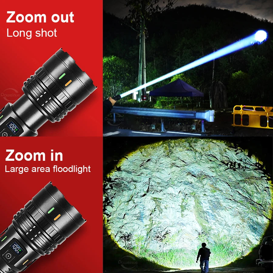 2026 NEW 3000W/800WUltra Powerful LED Flashlight New Super Bright Torch Light Rechargeable Portable Lamp Outdoor Fishing Lantern