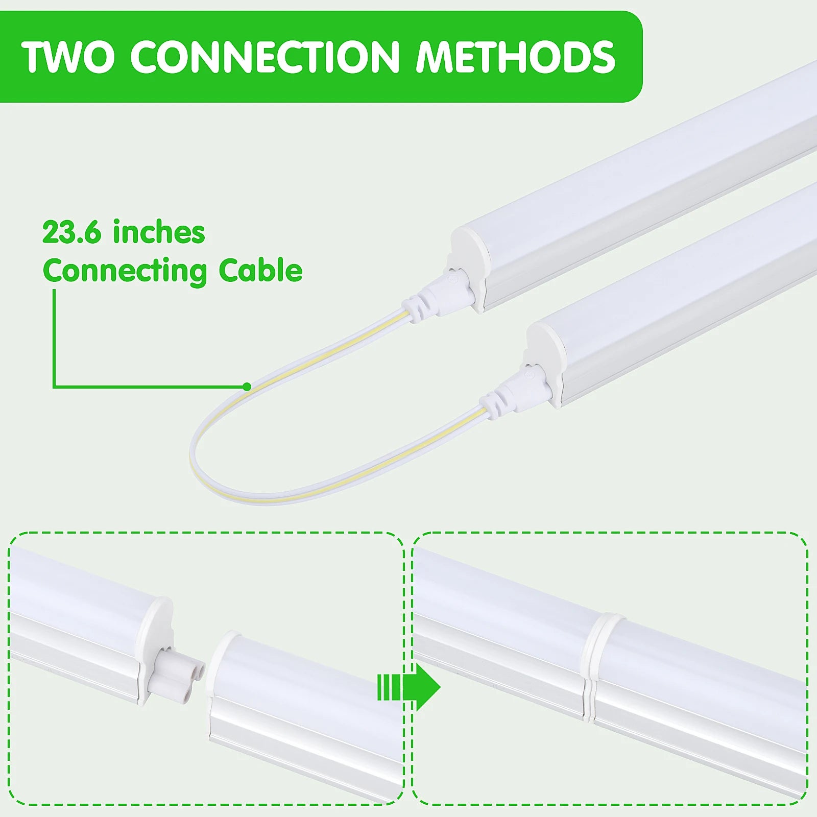 (6 Pack) LED T5 Integrated Single Fixture, 4FT, 3200lm, 6500K Super Bright White, 24W Utility LED Shop Light, Ceiling and Under